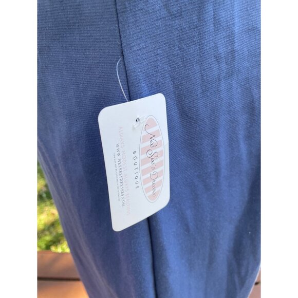 Blue Ruffled Dress X-Large Neesees Dresses Boutique Short Sleeve Polyester/Rayon - Picture 3 of 8